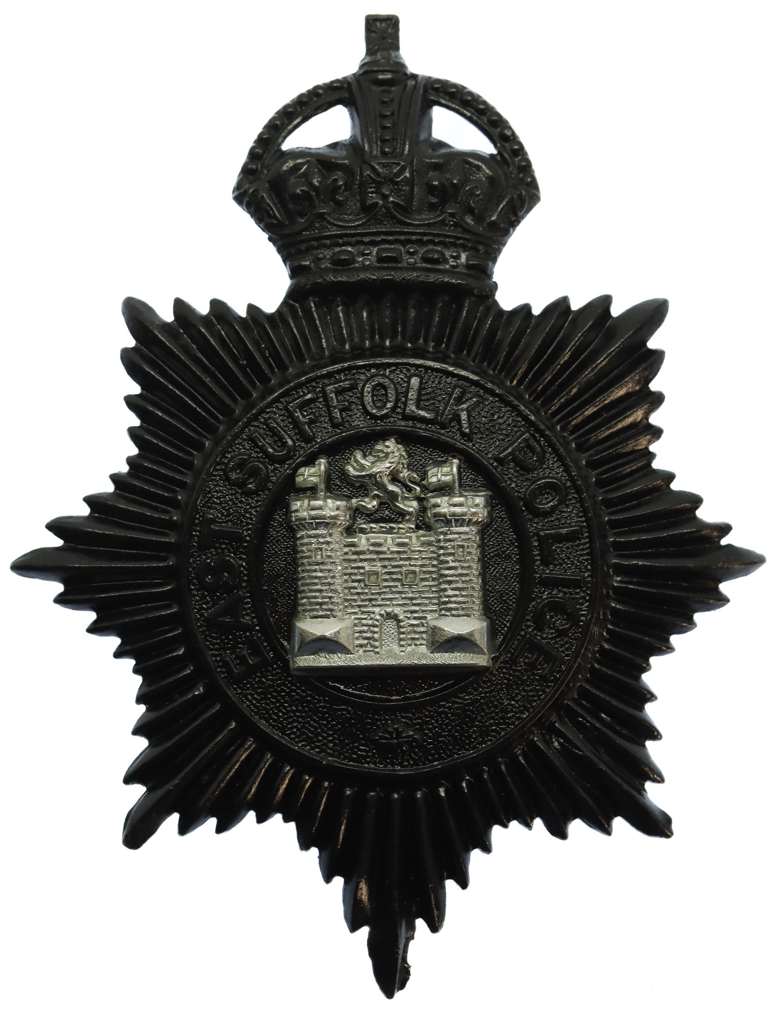 East Suffolk Police Night Helmet Plate - King's Crown