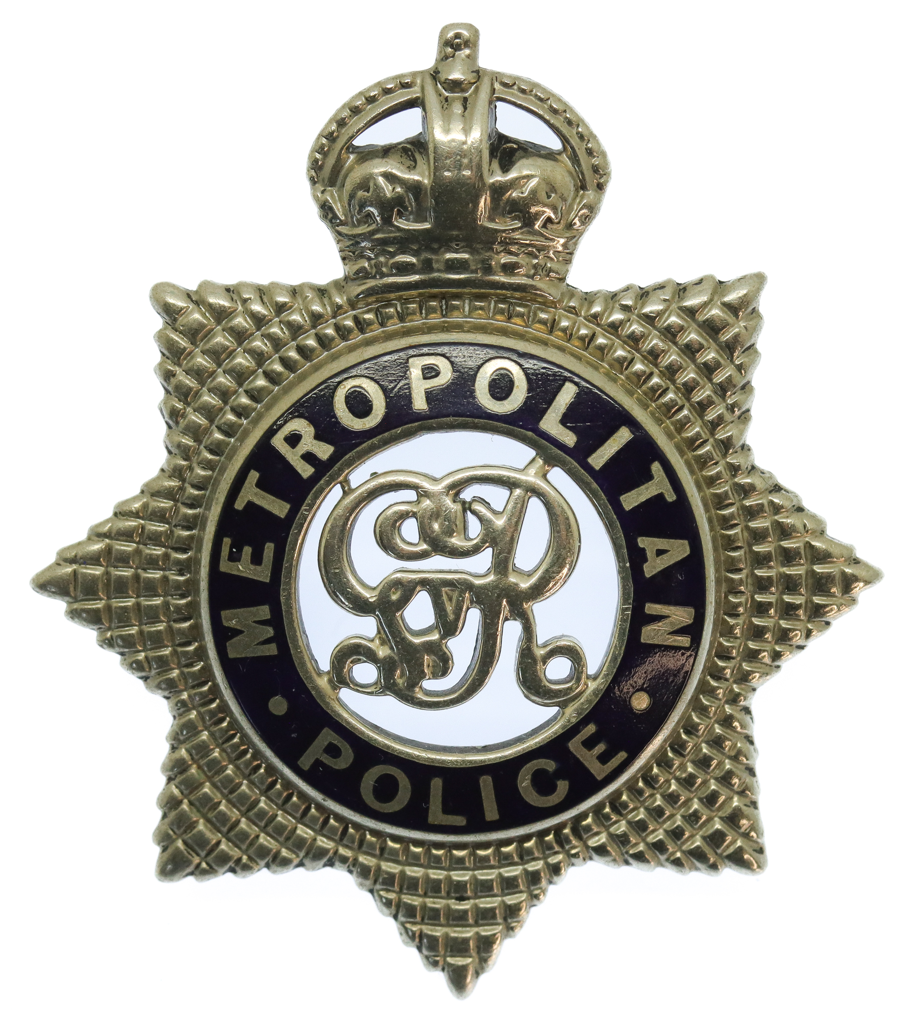 George V Metropolitan Police Senior Officer's Enamelled Cap Badge