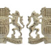 Pair of Westminster Dragoons Officer's Silvered Collar Badges