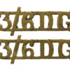 Pair of 3rd/6th Dragoon Guards (3/6 DG) Officer's Shoulder Title