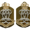 Pair of Queen's Own Hussars Anodised (Staybrite) Collar Badges