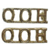 Pair of Queen's Own Hussars (Q.O.H.) Anodised (Staybrite) Shoulder Titles