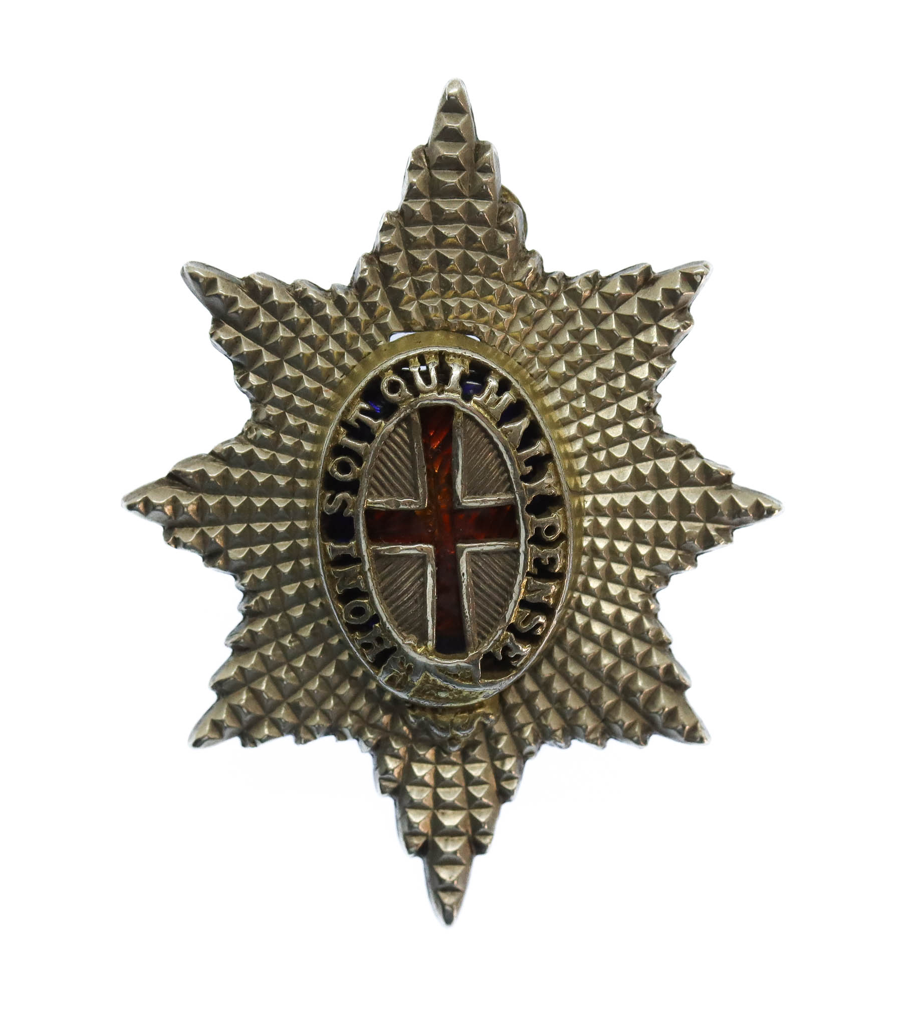 Coldstream Guards Officer's Silvered & Enamel Field Service Cap Badge