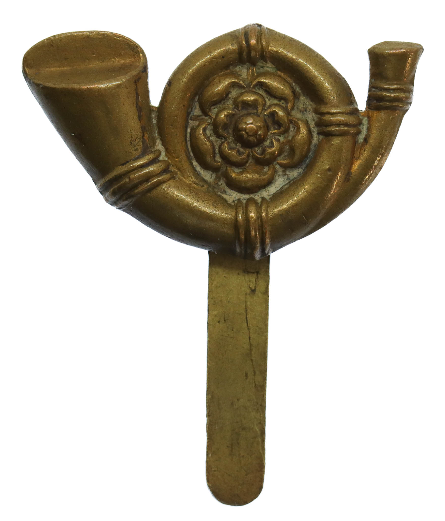 King's Own Yorkshire Light Infantry (K.O.Y.L.I.) WW1 All Brass Economy Cap Badge