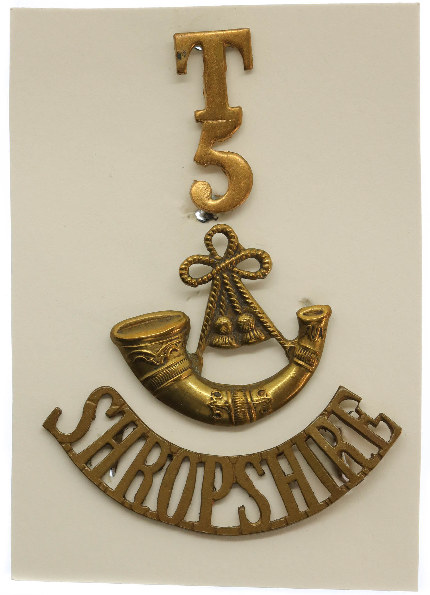 5th Territorial Bn. King's Shropshire Light Infantry (T/5/Bugle/SHROPSHIRE) Shoulder Title