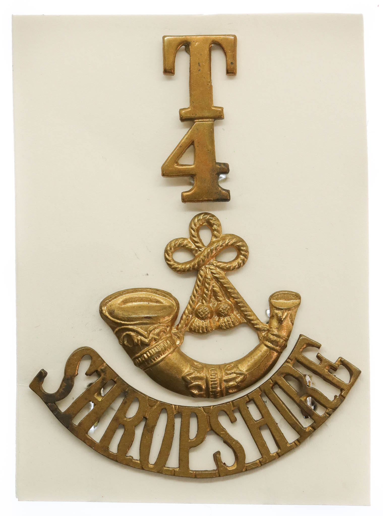 4th Territorial Bn. King's Shropshire Light Infantry (T/4/Bugle/SHROPSHIRE) Shoulder Title