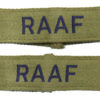 Pair of Royal Australian Air Force (RAAF) Cloth Slip On Shoulder Titles