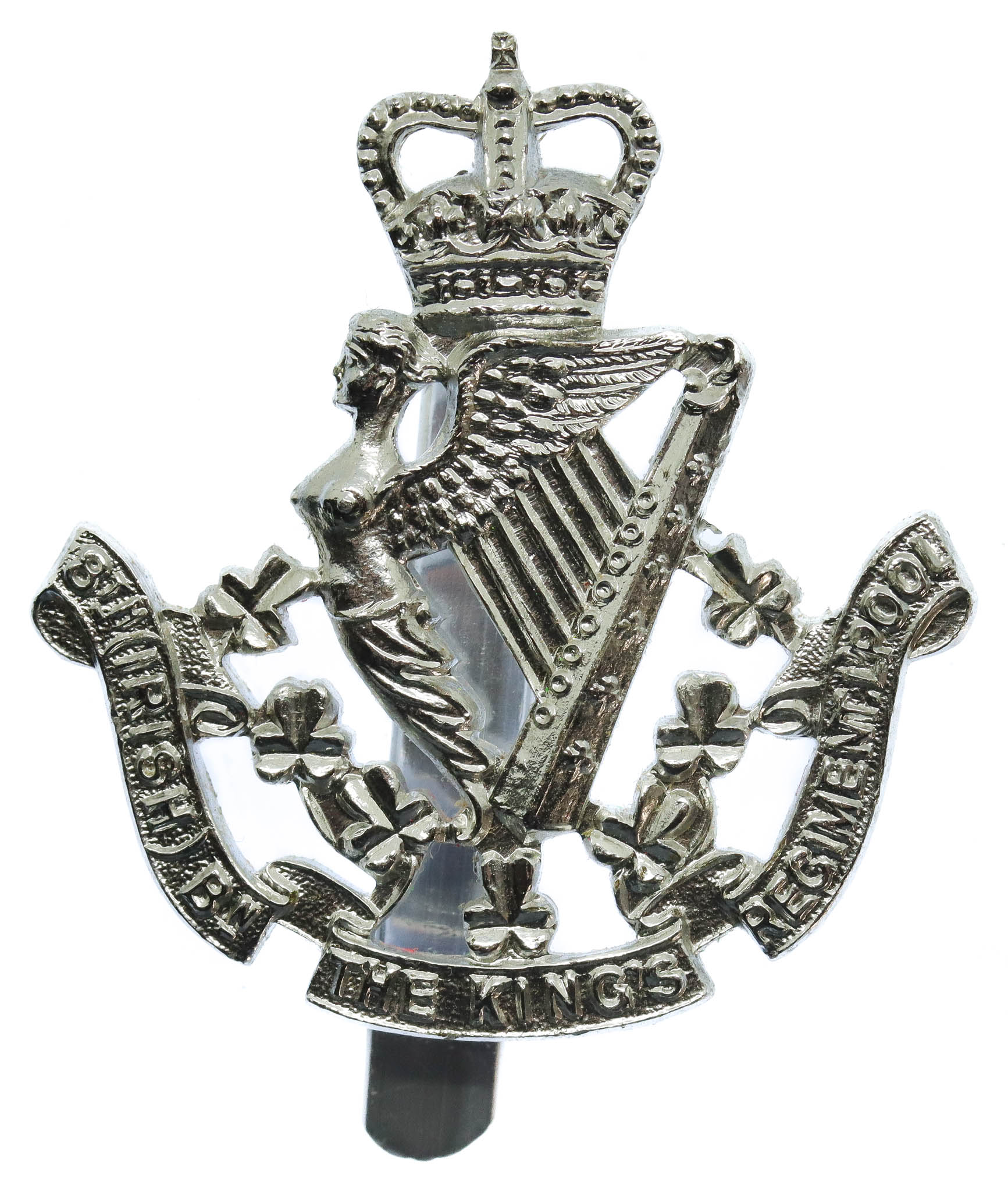 8th (Irish) Bn. The King's (Liverpool) Regiment Anodised (Staybrite) Cap Badge