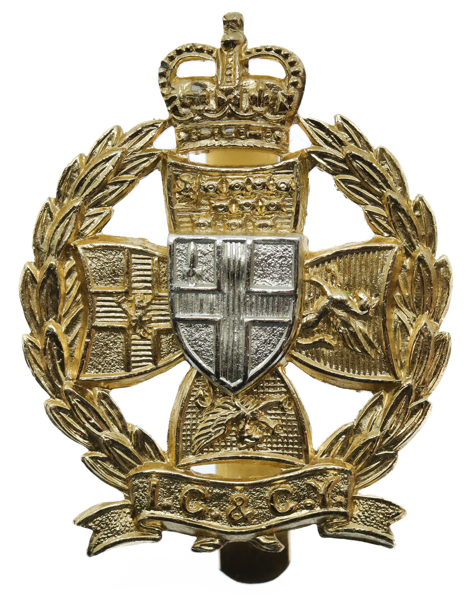 Inns of Court & City Yeomanry Anodised (Staybrite) Cap Badge