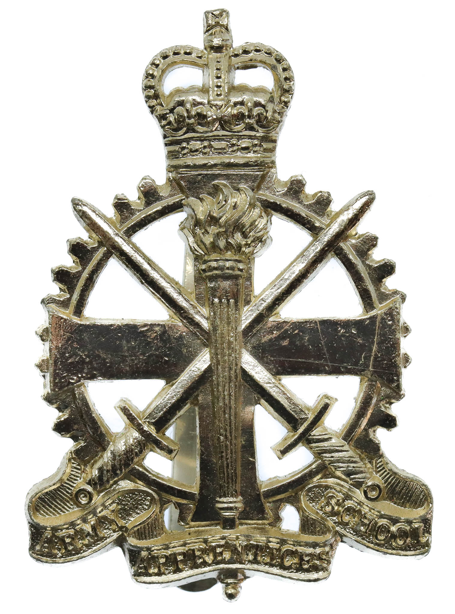 Army Apprentices School Anodised (Staybrite) Cap Badge