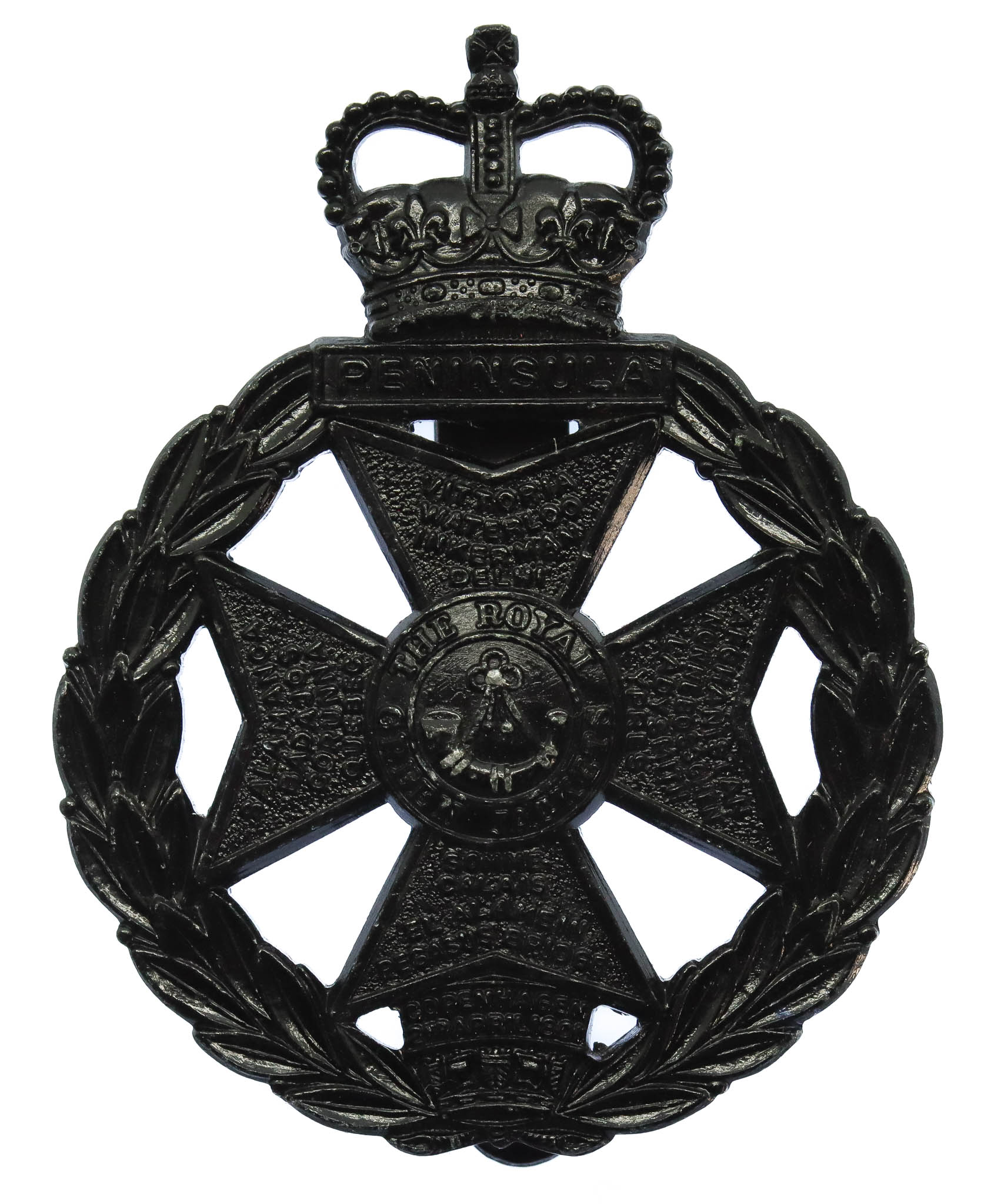 Royal Green Jackets Black Anodised (Staybrite) Cap Badge