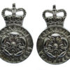 Pair of Yorkshire Volunteers Anodised (Staybrite) Collar Badges