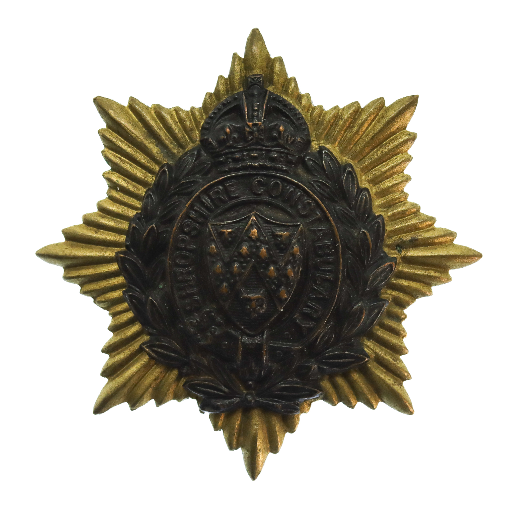 Shropshire Constabulary Star Cap Badge - King's Crown