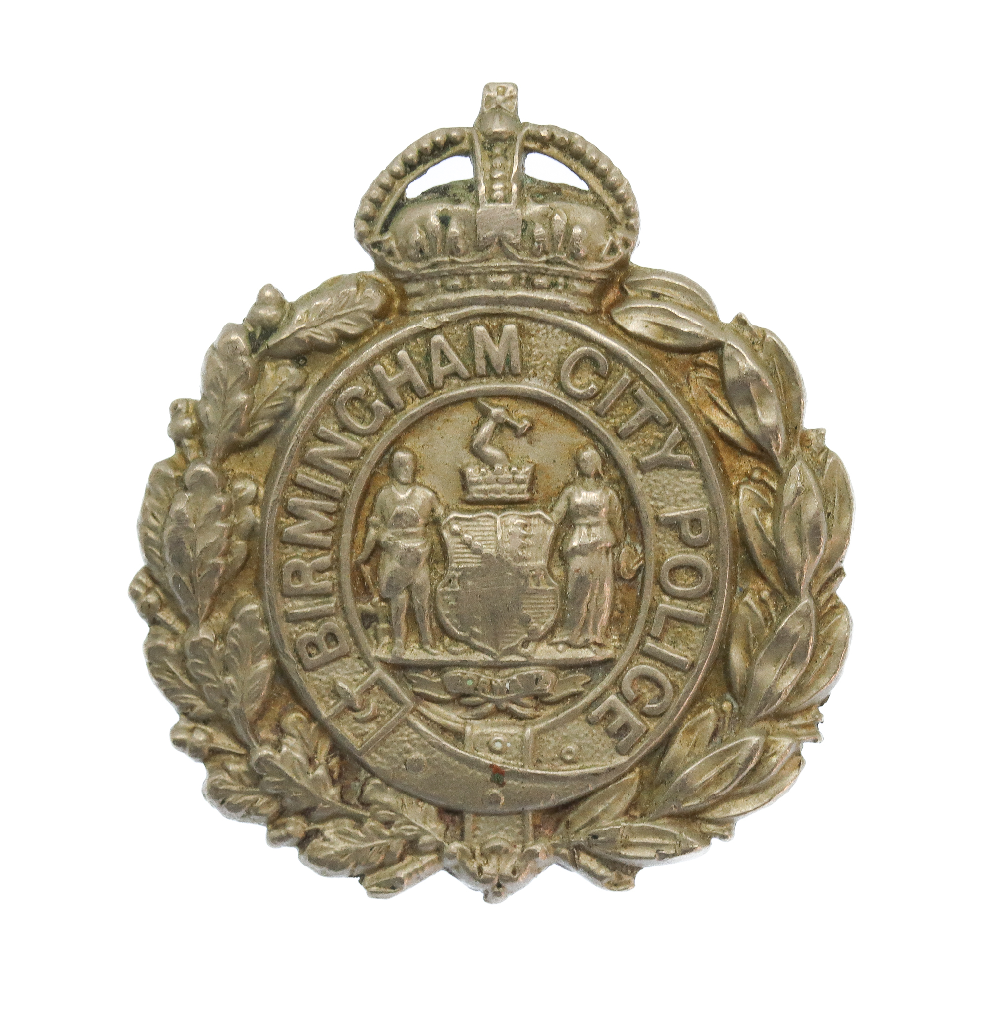 Birmingham City Police Small Wreath Cap Badge - King's Crown