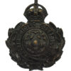 North Riding Constabulary Small Black Wreath Helmet Plate - King's Crown