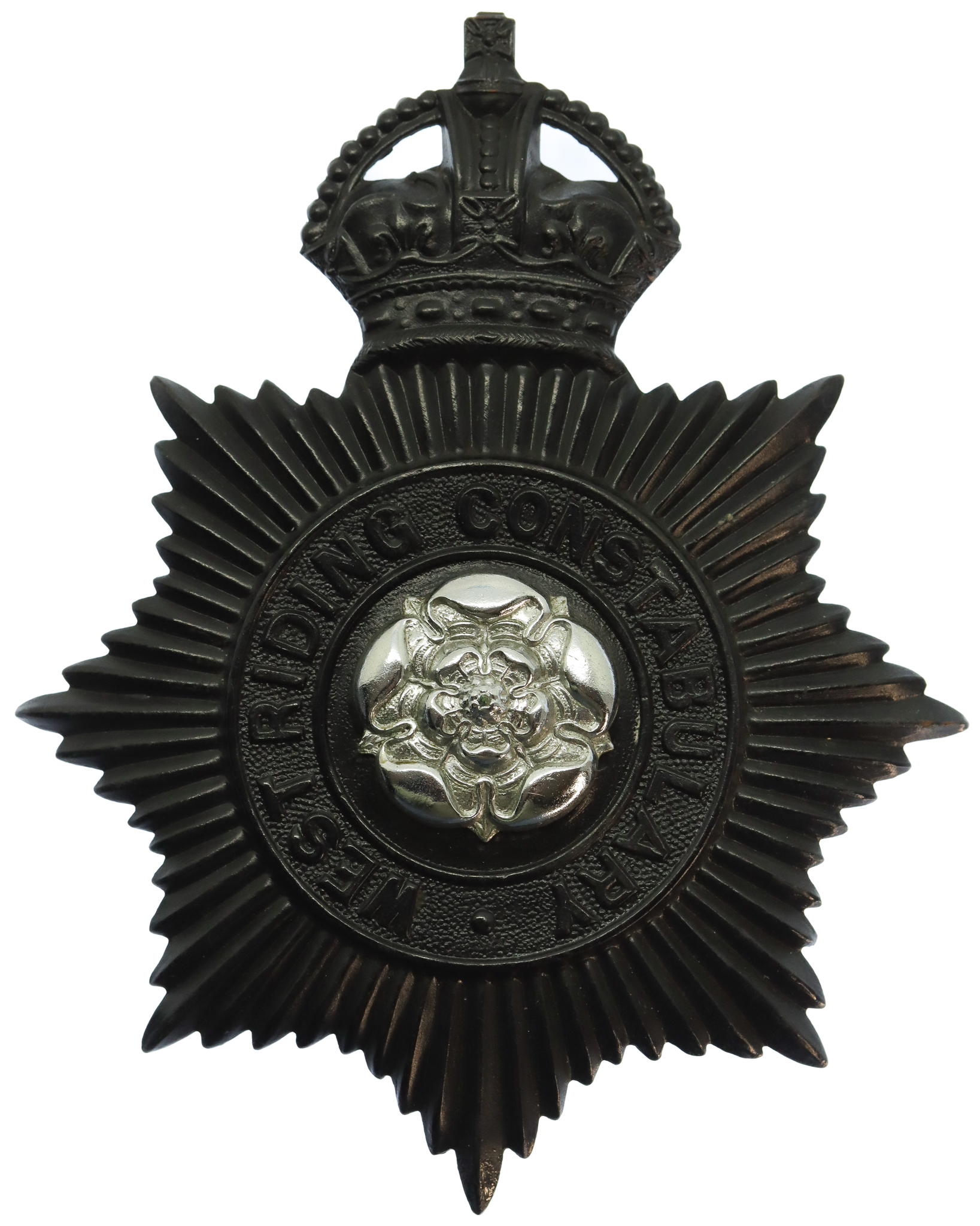West Riding Constabulary Night Helmet Plate - King's Crown