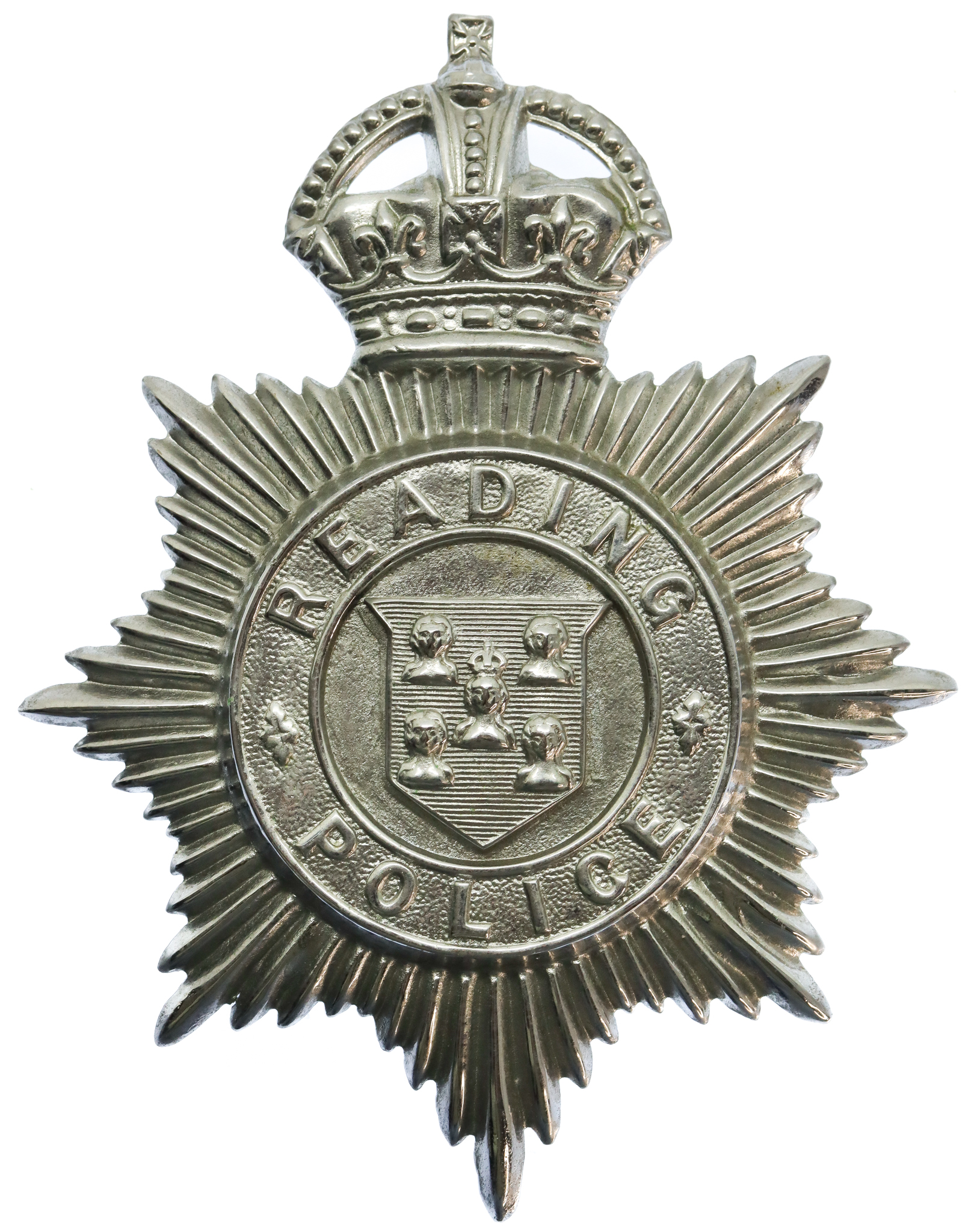 Reading Borough Police Helmet Plate - King's Crown