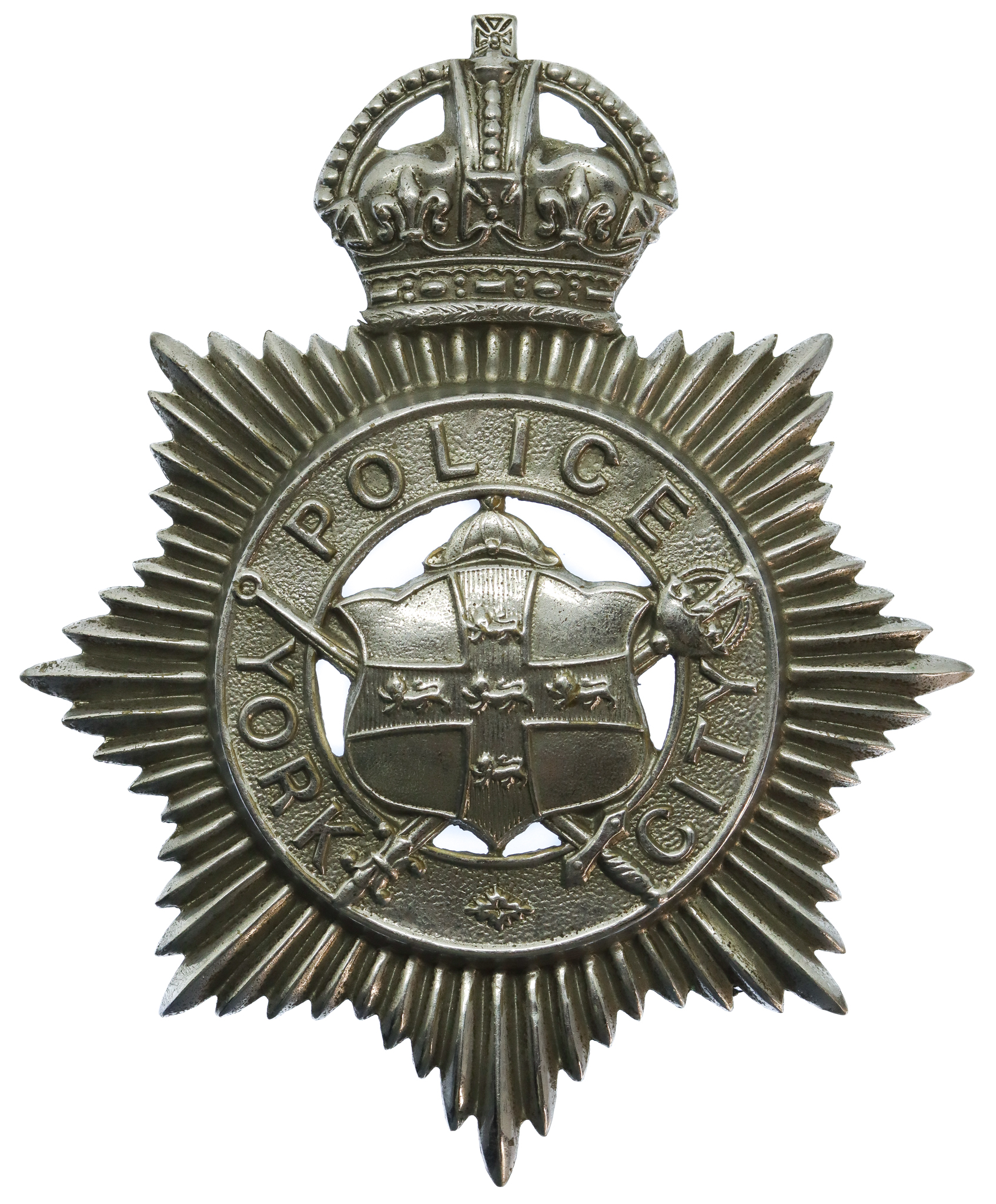 York City Police Helmet Plate - King's Crown