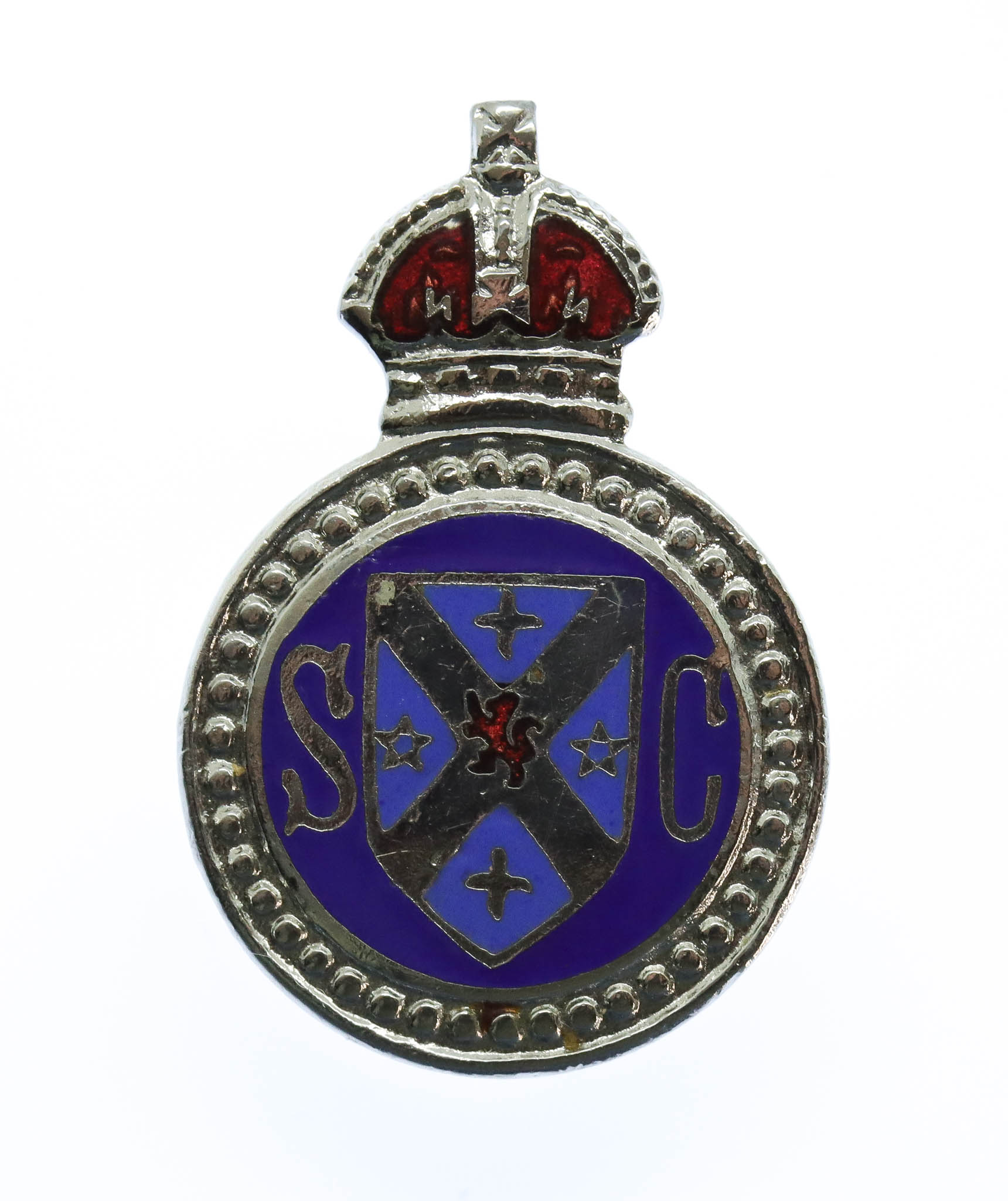 Stirlingshire Special Constabulary Enamelled Lapel Badge - King's Crown