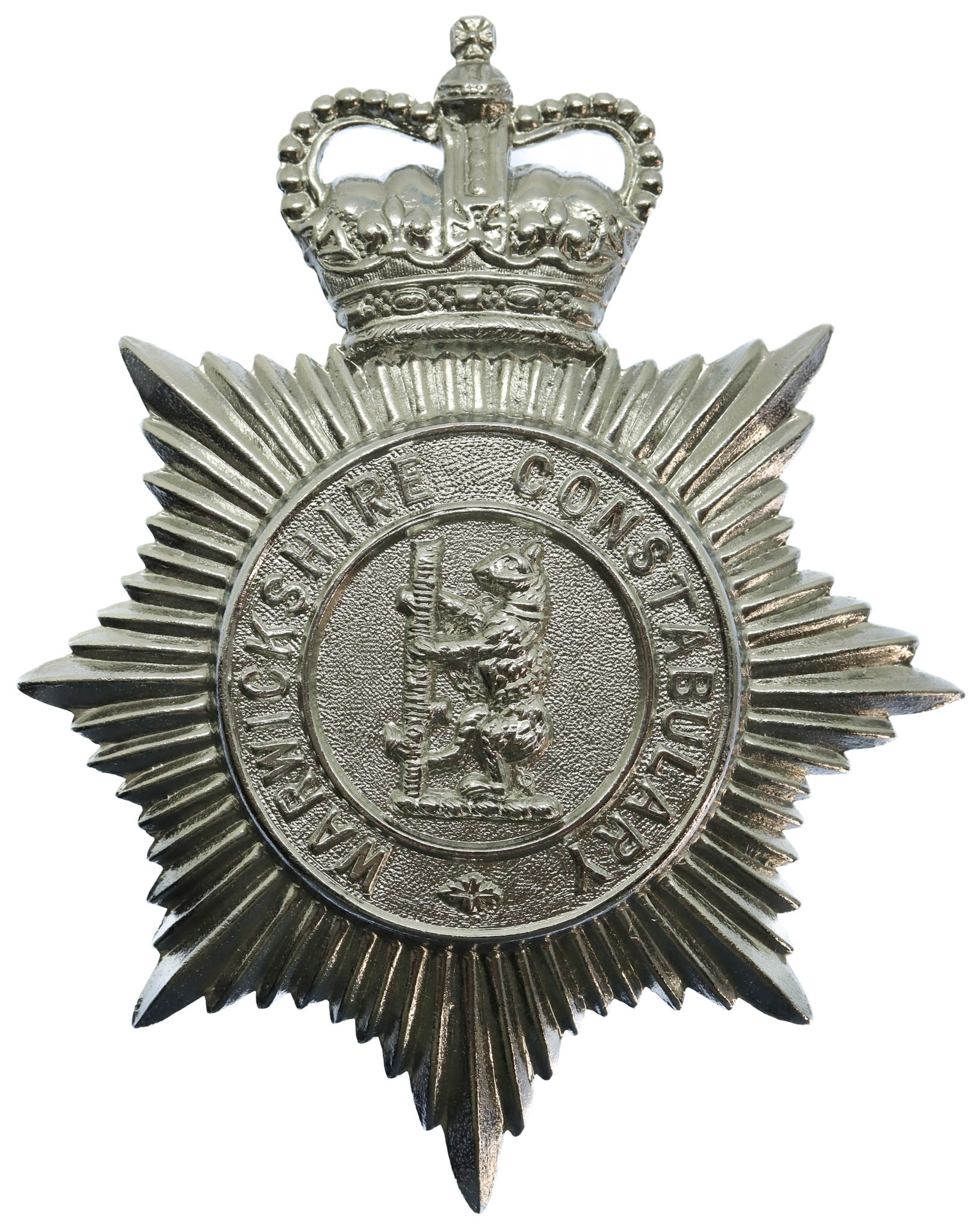 Warwickshire Constabulary Helmet Plate - Queen's Crown