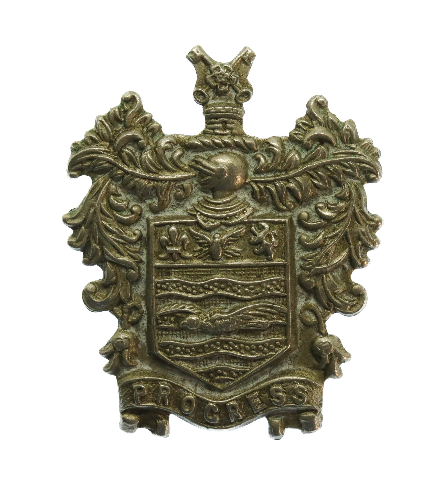 Blackpool Police White Metal Coat of Arms Collar Badge