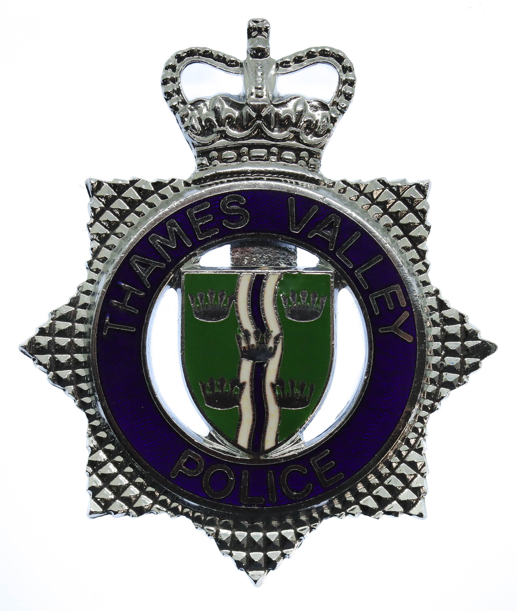 Thames Valley Police Enamelled Cap Badge - Queen's Crown