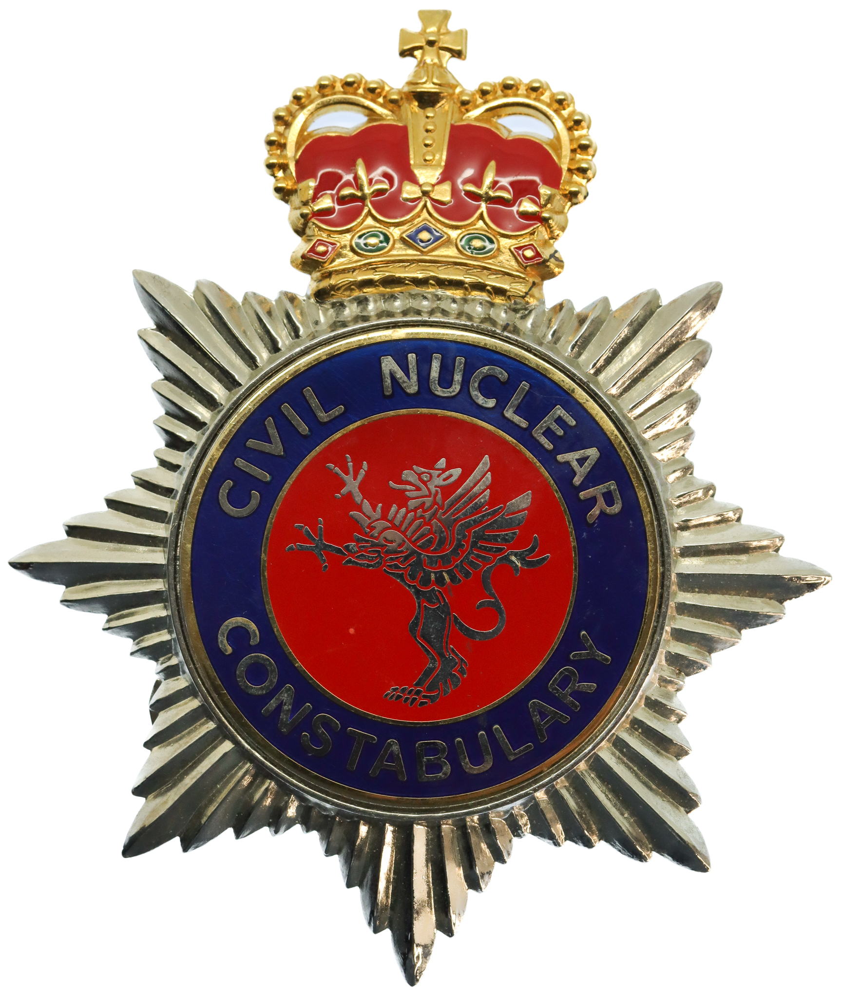 Civil Nuclear Constabulary Enamelled Helmet Plate - Queen's Crown