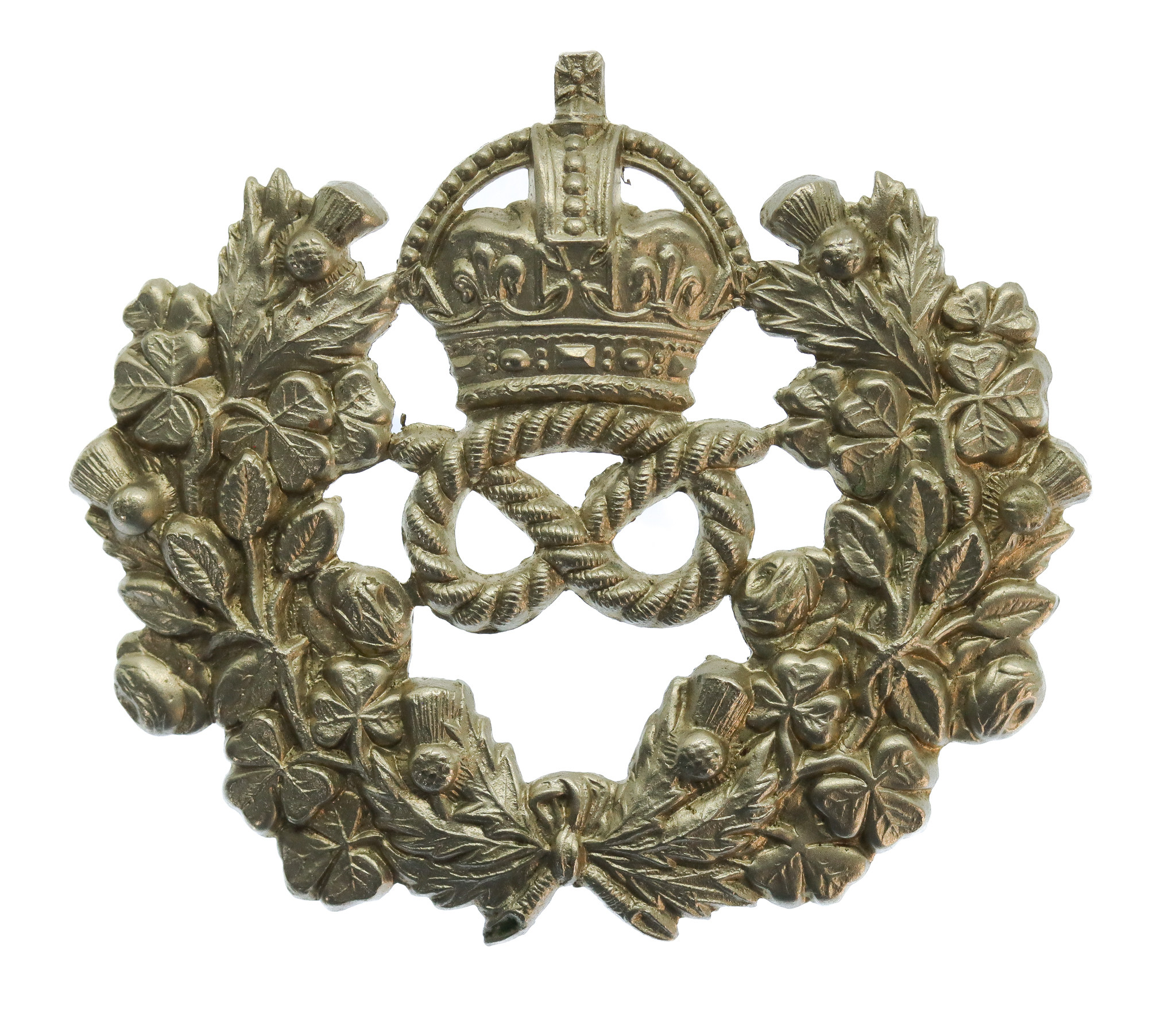 Staffordshire Constabulary Wreath Shako/Cap Badge - King's Crown