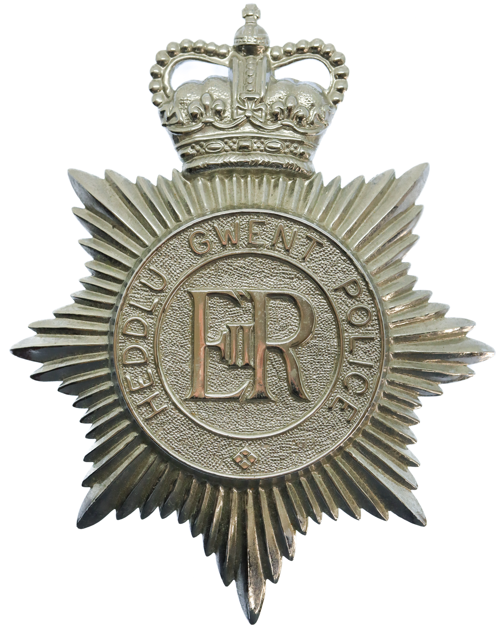 Heddlu Gwent Police Helmet Plate - Queen's Crown