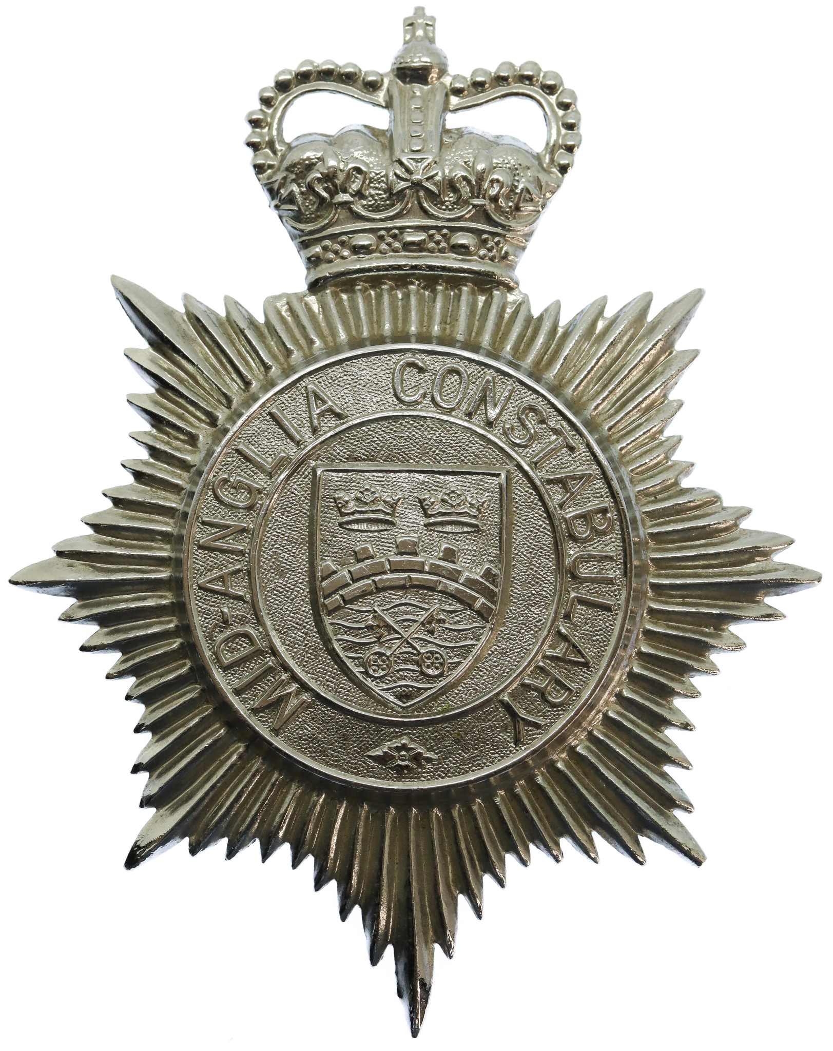 Mid-Anglia Constabulary Helmet Plate - Queen's Crown