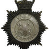 Durham Constabulary Black and Chrome Helmet Plate - Queen's Crown