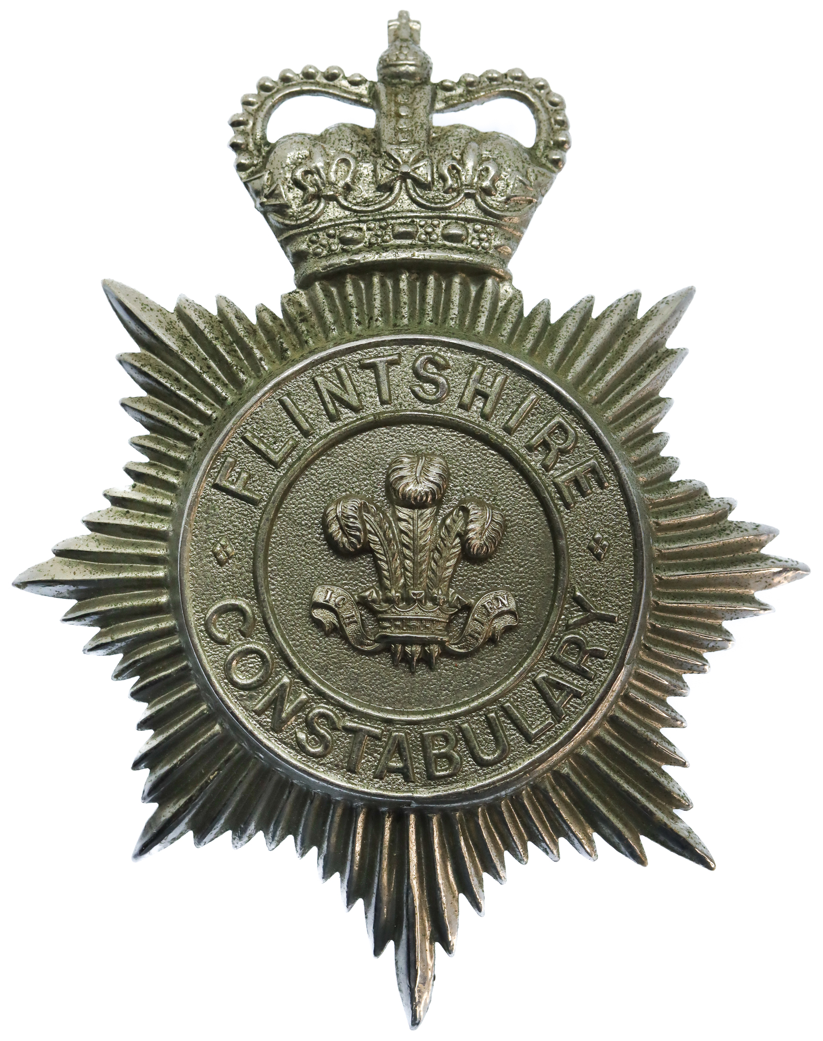 Flintshire Constabulary Helmet Plate - Queen's Crown