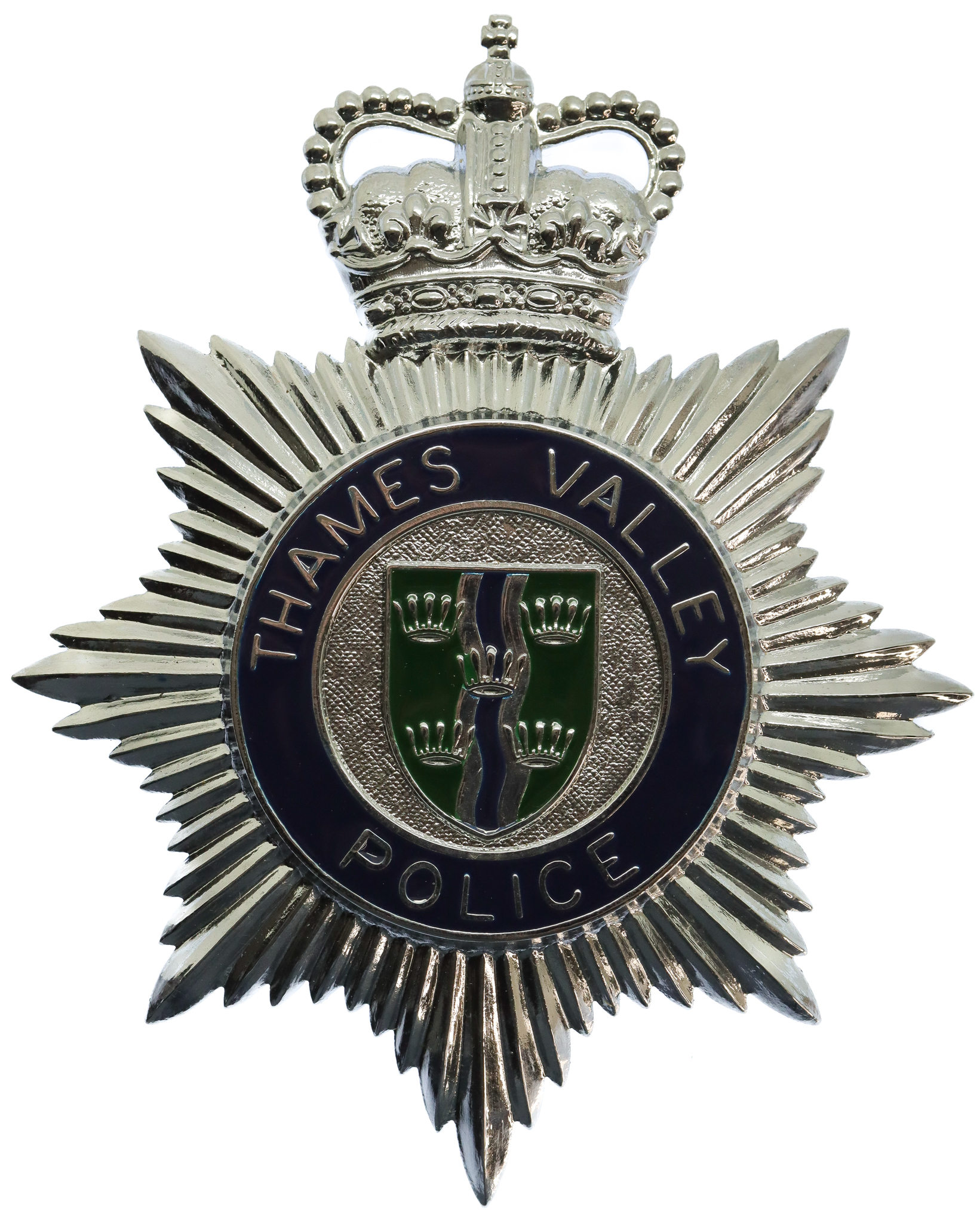 Thames Valley Police Enamelled Helmet Plate - Queen's Crown