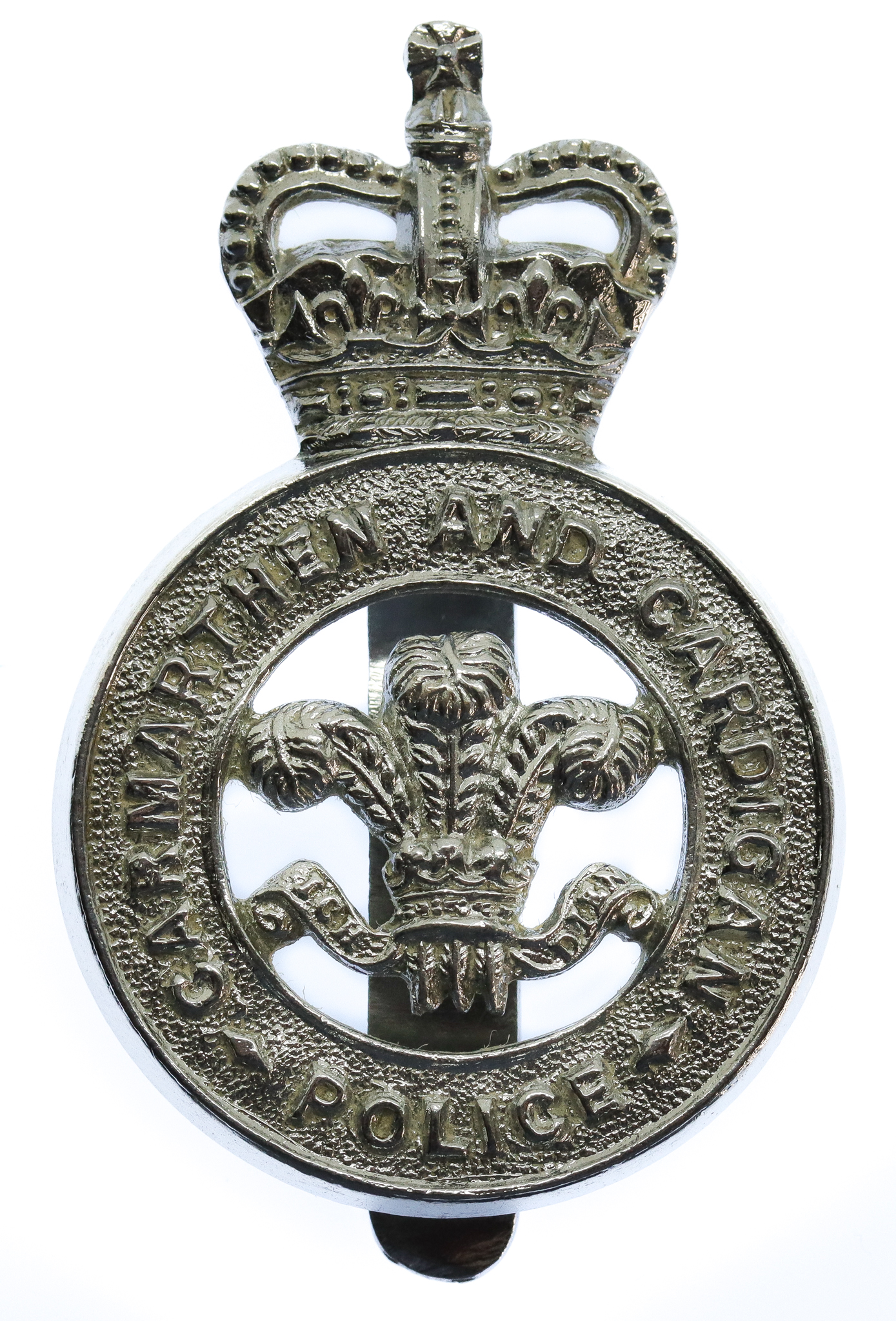 Carmarthen and Cardigan Police Cap Badge - Queen's Crown