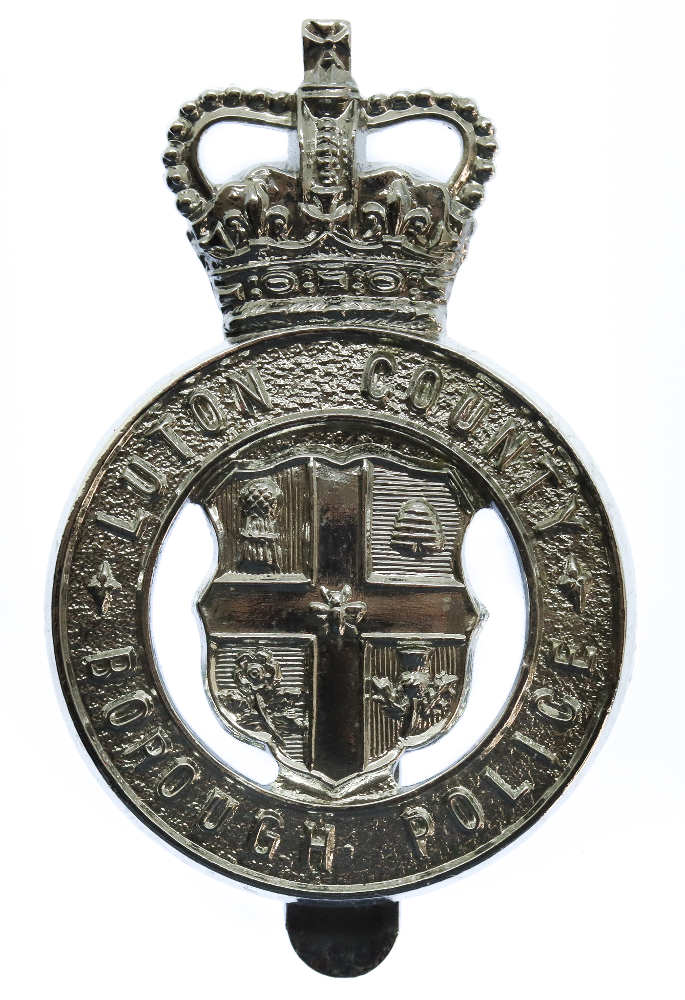 Luton County Borough Police Cap Badge - Queen's Crown
