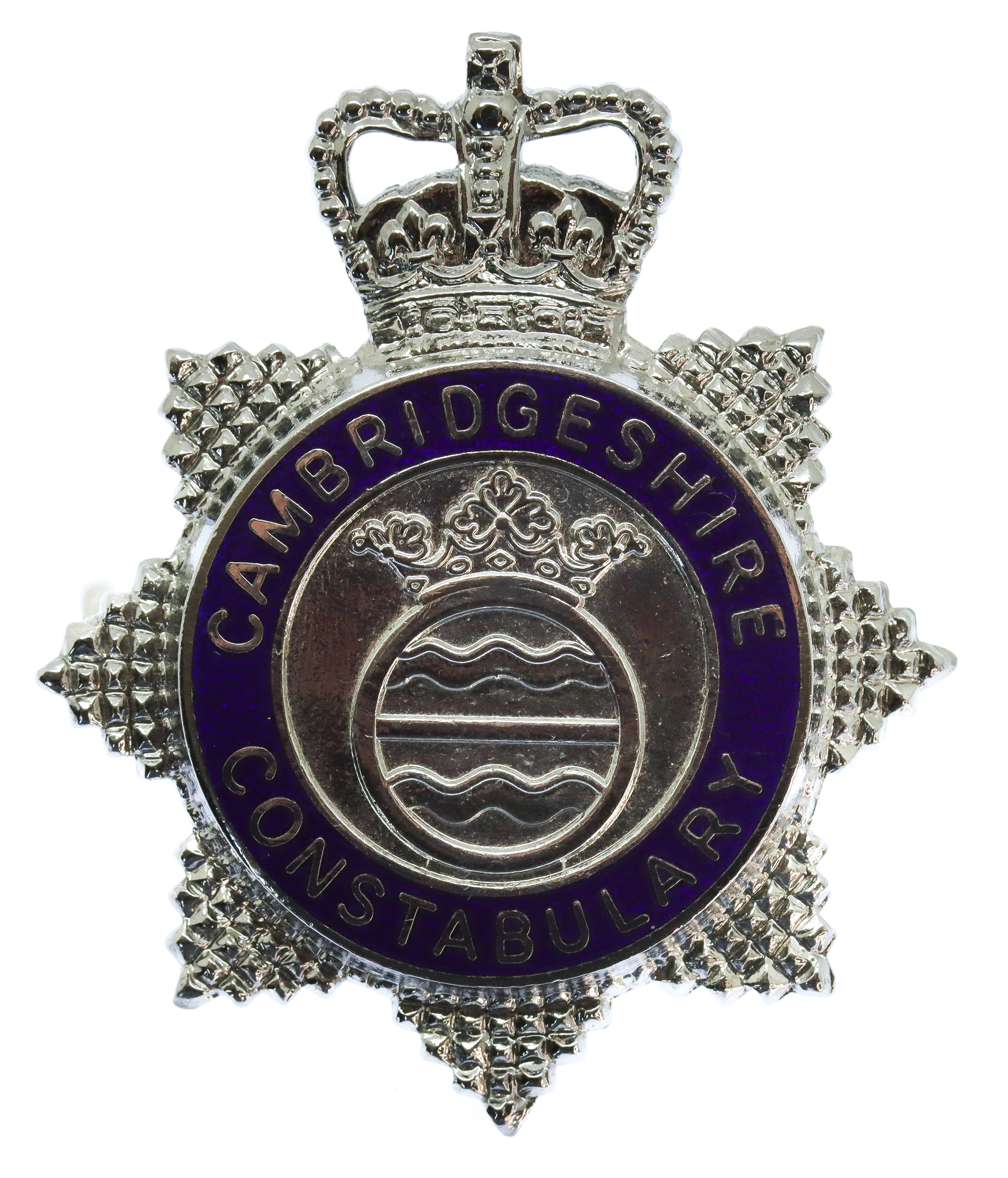 Cambridgeshire Constabulary Senior Officer's Enamelled Cap Badge - Queen's Crown