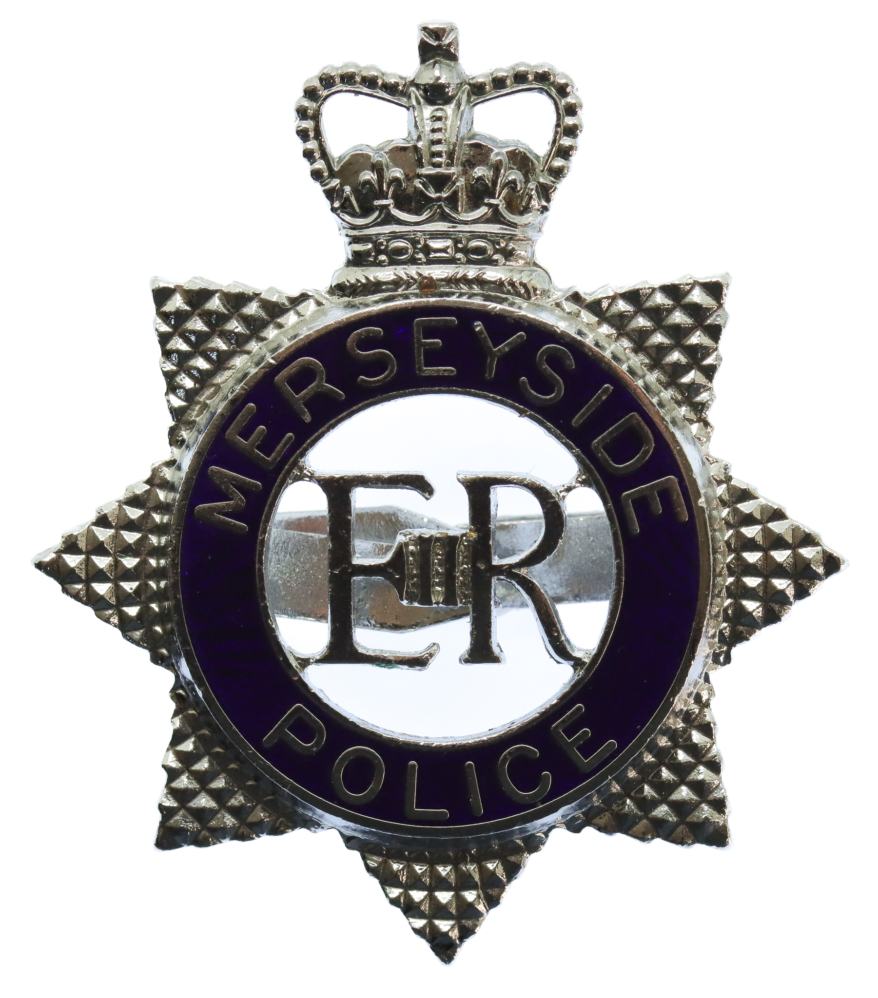 Merseyside Police Senior Officer's Enamelled Cap Badge - Queen's Crown