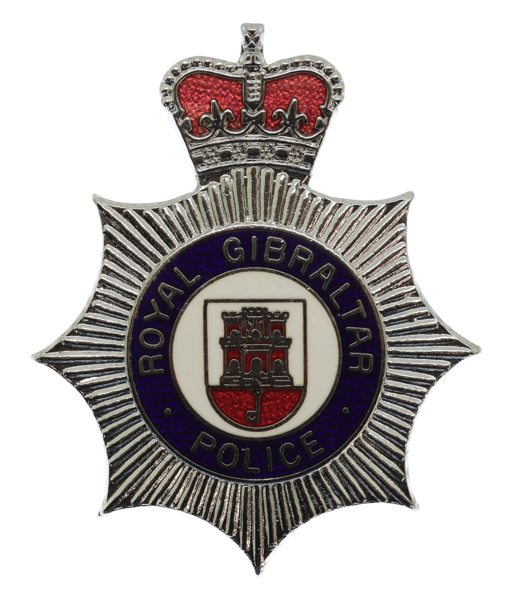 Royal Gibraltar Police Enamelled Cap Badge - Queen's Crown