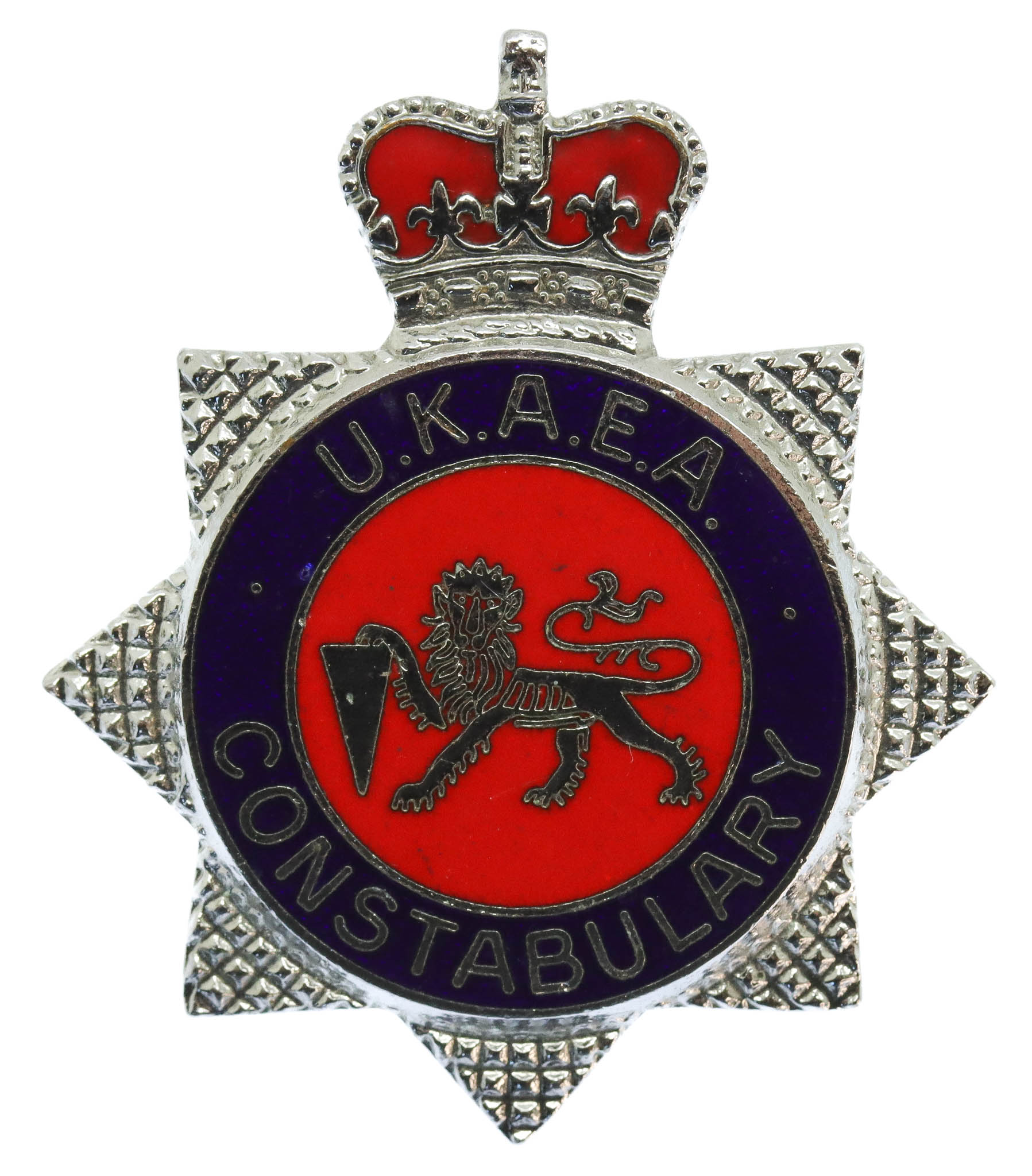 United Kingdom Atomic Energy Authority (U.K.A.E.A.) Constabulary Enamelled Cap Badge - Queen's Crown