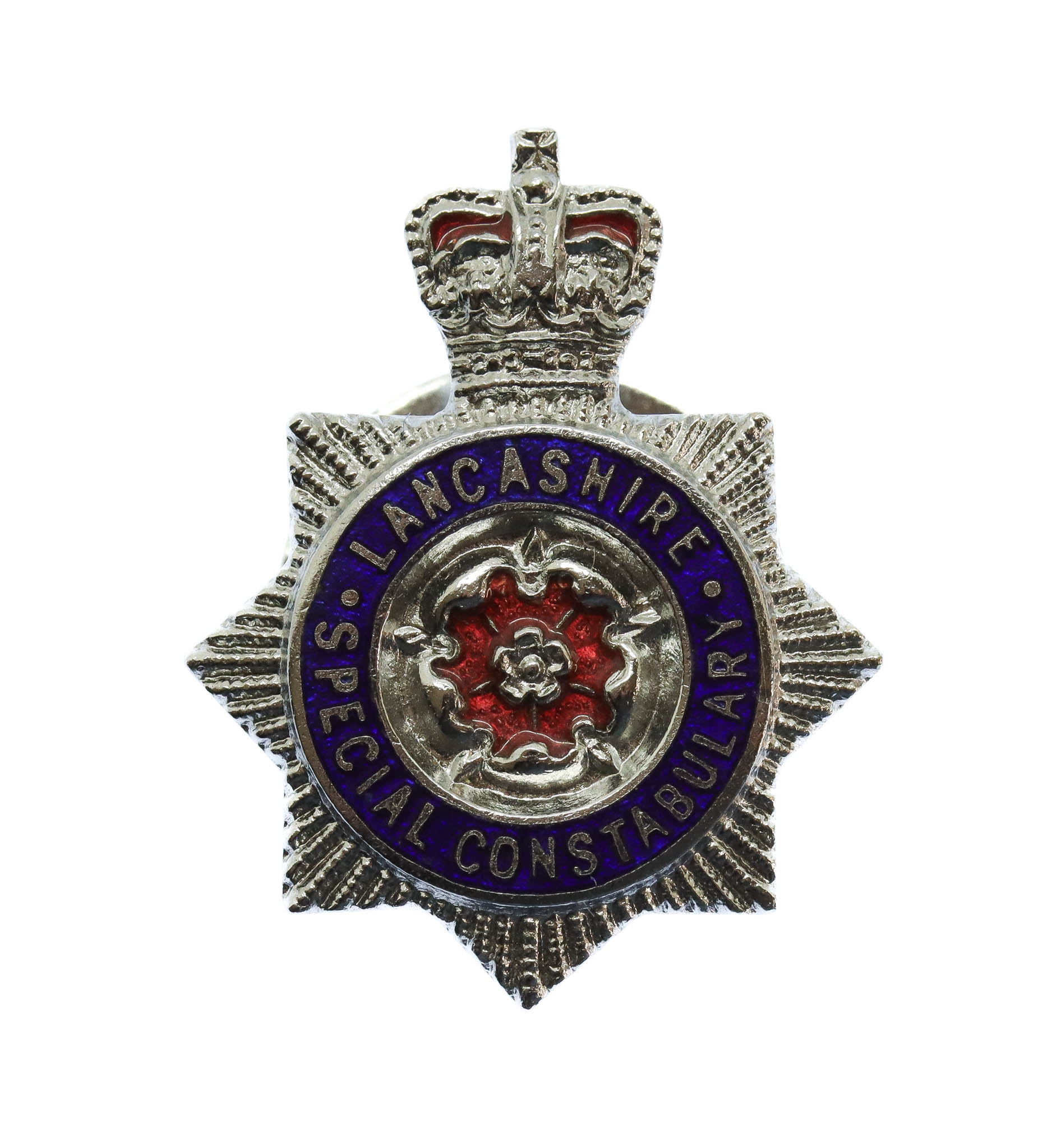 Lancashire Special Constabulary Enamelled Lapel Badge - Queen's Crown