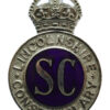 Lincolnshire Special Constabulary Enamelled Cap Badge - King's Crown