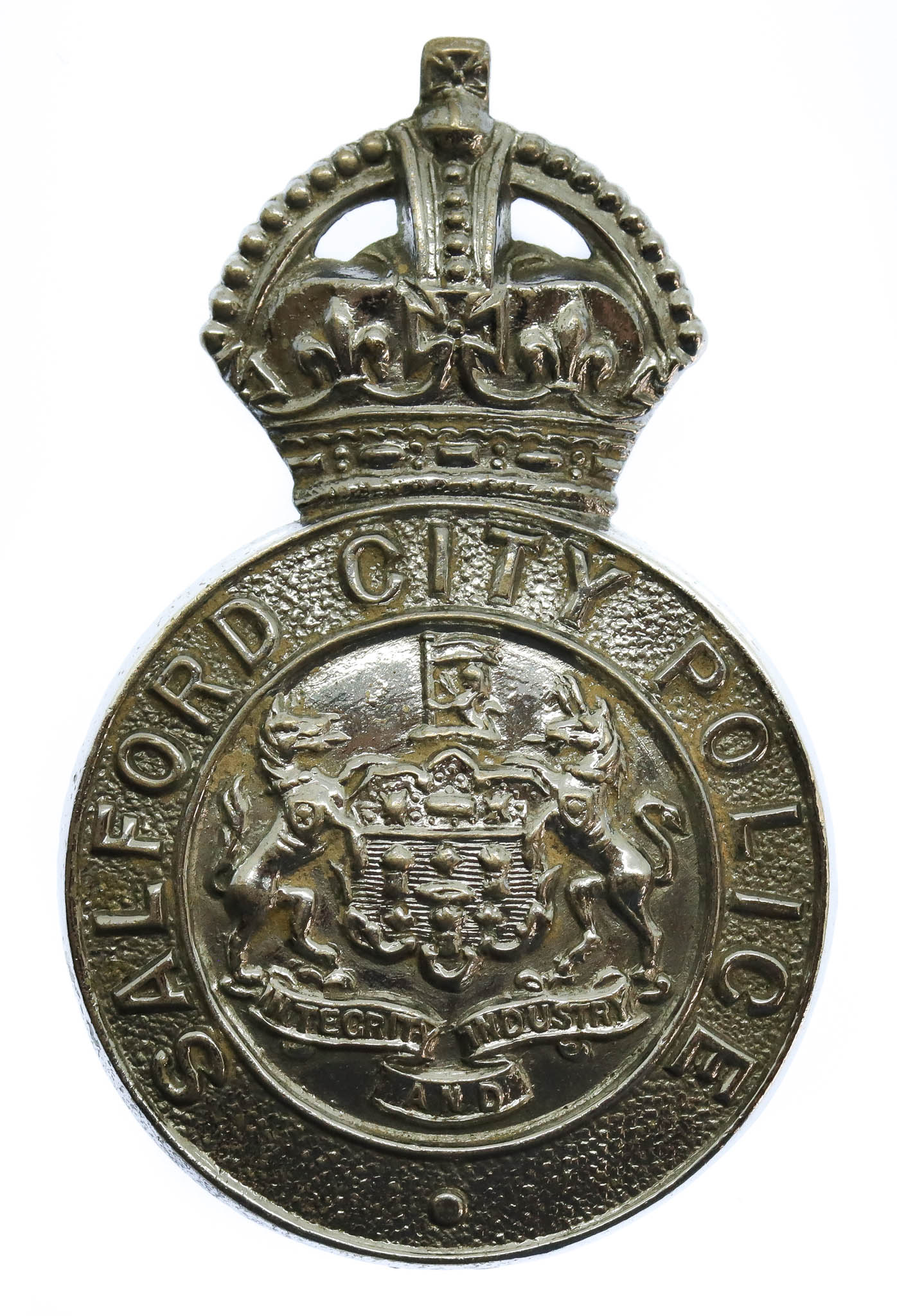 Salford City Police Cap Badge - King's Crown