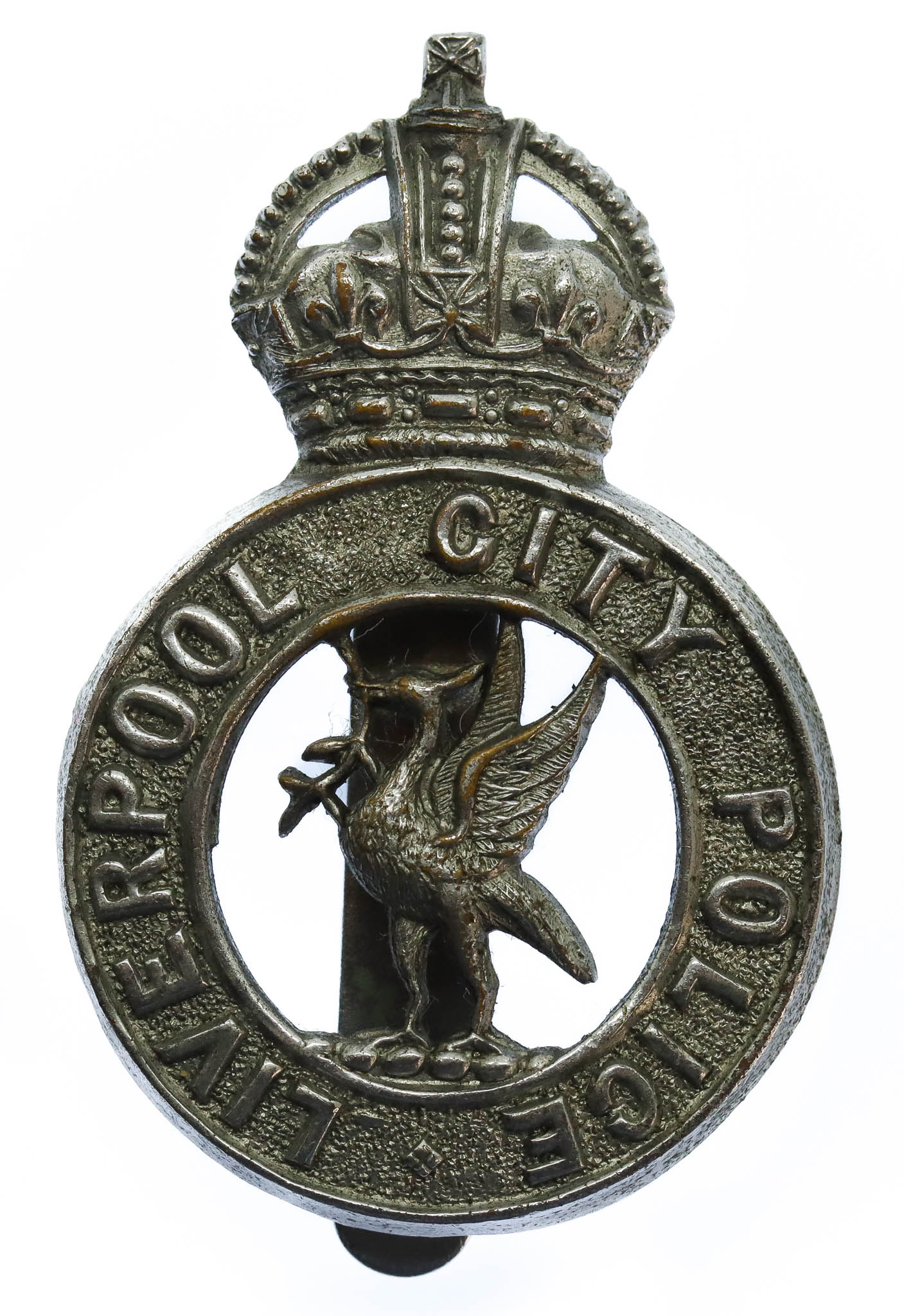 Liverpool City Police Cap Badge - King's Crown