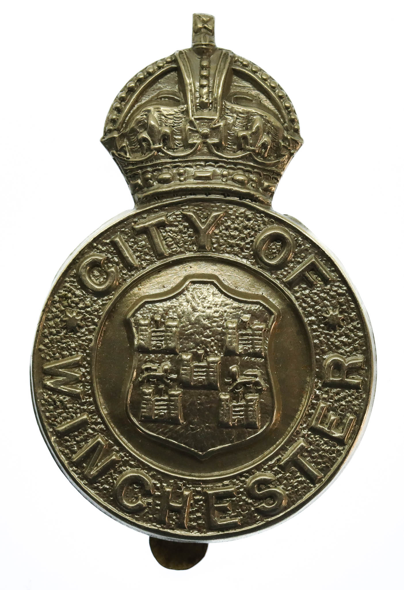 Winchester City Police Cap Badge - King's Crown