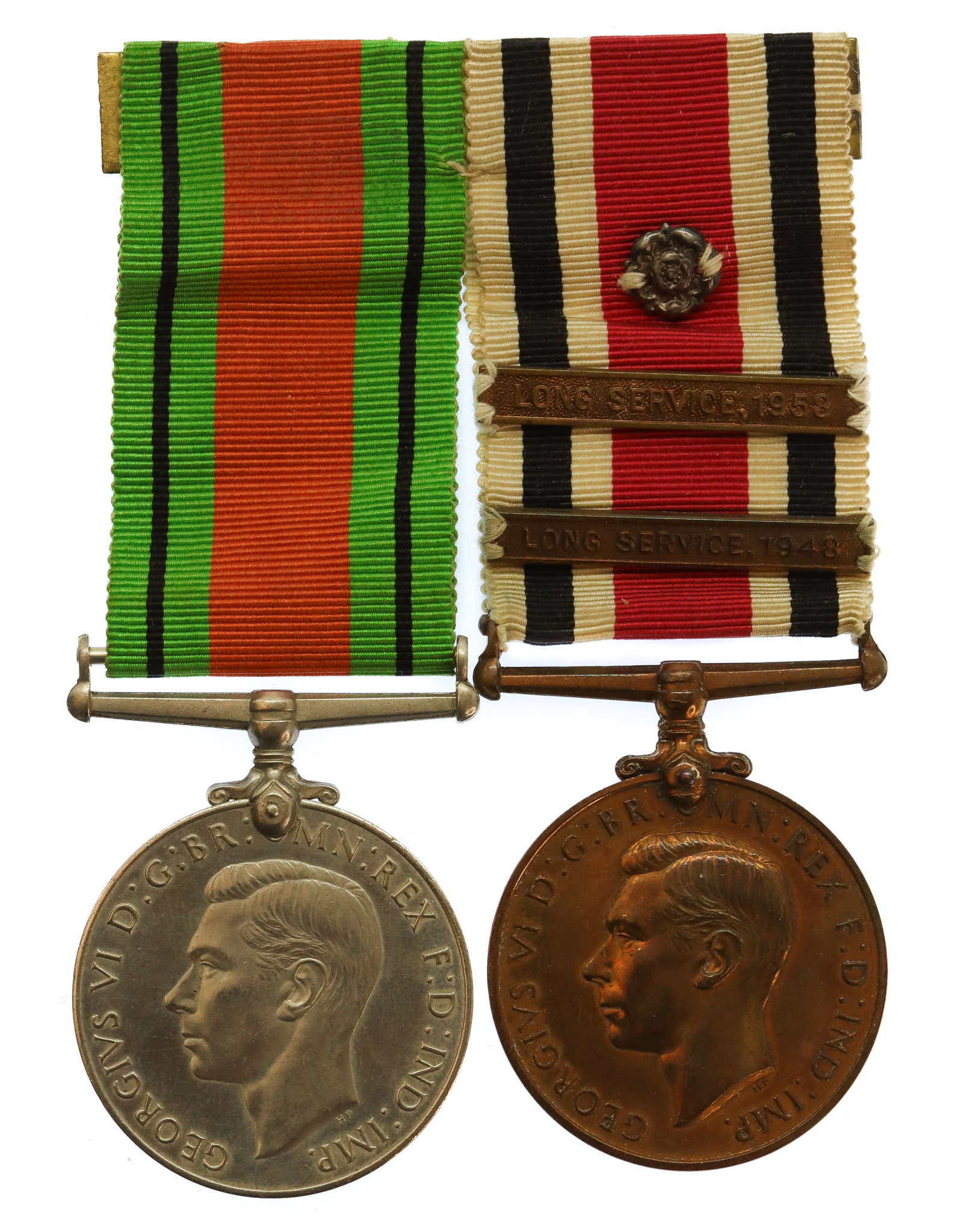 WW2 Defence Medal and George V Special Constabulary Long Service Medal (2 Bars - Long Service 1948, Long Service 1958) - William G. Wren