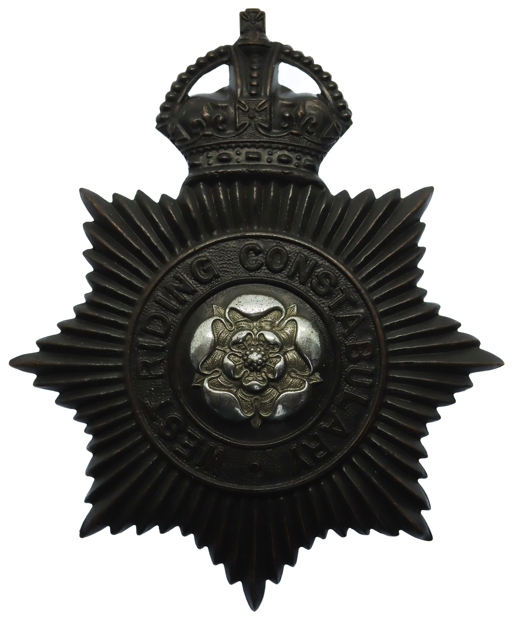 West Riding Constabulary Night Helmet Plate - King's Crown