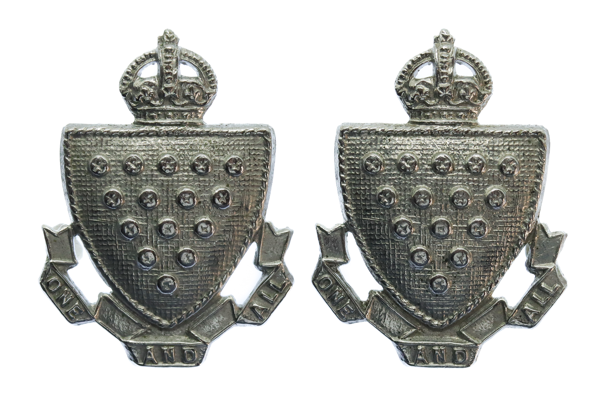Pair of Cornwall Constabulary Collar Badges - King's Crown