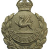 Glamorgan Constabulary White Metal Wreath Helmet Plate - King's Crown