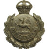 Glamorgan Constabulary Small White Metal Wreath Helmet Plate/Cap Badge - King's Crown