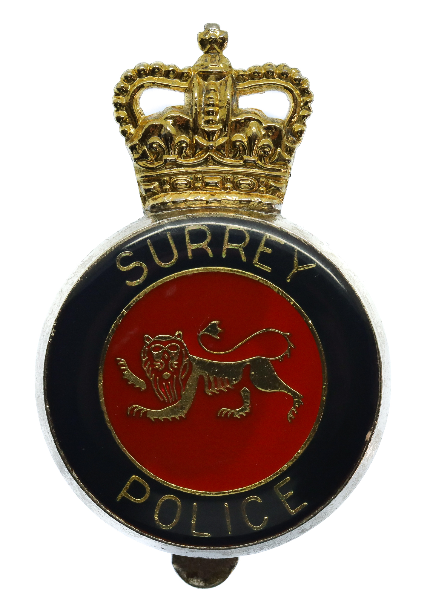Surrey Police Enamel Cap Badge - Queen's Crown
